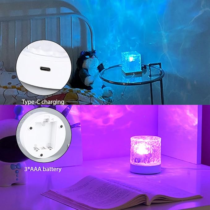 Northern Lights Projector, 16 Colors Ocean Wave Light Projector, Water Ripple Ambient Night Light with Remote, Touch Control Aurora Projector for Bedroom,Room Decor,Kids Room