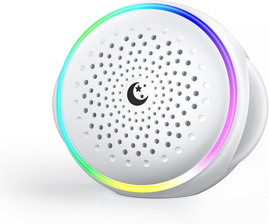 Portable White Noise Machine with Rechargeable Battery, 27 Soothing Sounds & Night Light, Sleep Soother for Baby Adults, 24H Playtime, Compact Travel Sound Machine for Home Office Nursery (MS-02)