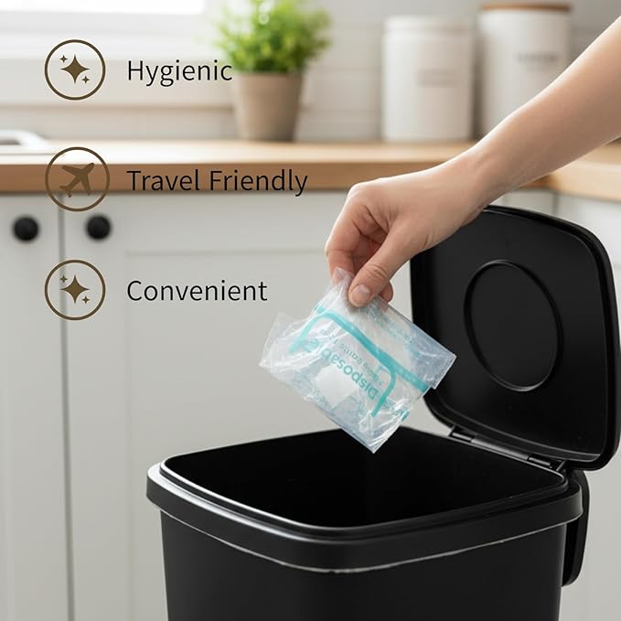 MOTHER-K Disposable Baby Bottle Liner, Must-Have Baby Travel Essentials, BPA Free & Anti-Colic (8oz, 100pcs)