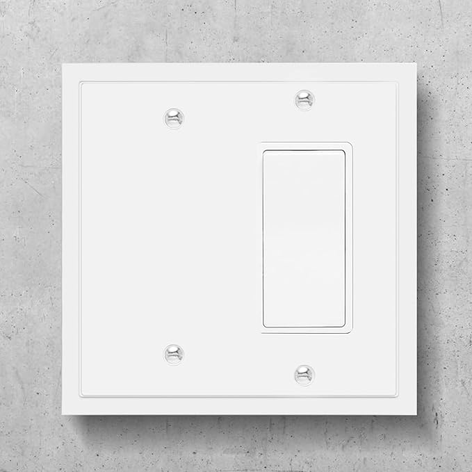 Modern Edge Decorative Wall Plate Switch Plate Outlet Cover, Durable Solid Zinc Alloy (Blank/Decorator, White)