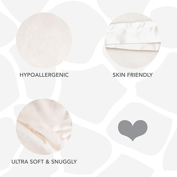 Little Giraffe Posh Mink Baby Blanket - Double-Sided Ultra Soft Plush Fabric, for New Moms, Newborn Must-Have for Girls & Boys, Cozy & Cuddly Comfort Blanket, 29" x 35", Cream