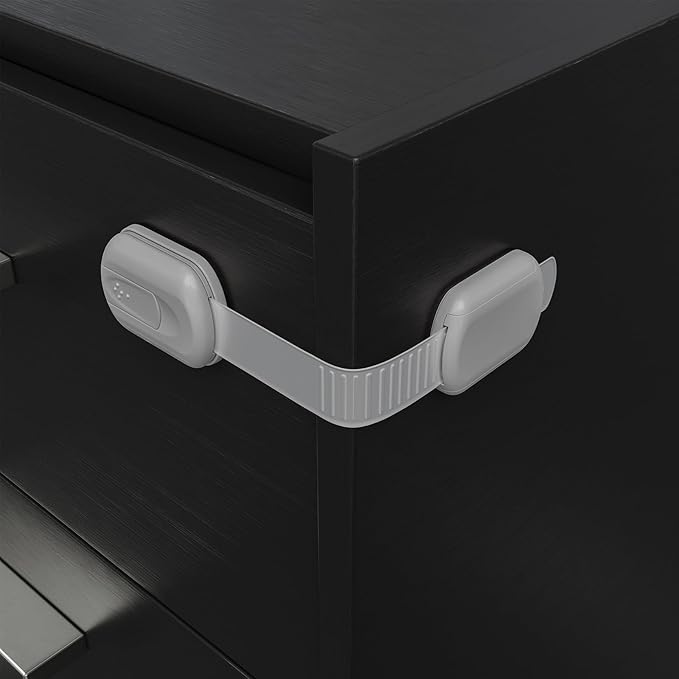 Baby Proofing Child Safety Locks (2 Pack) by Skyla Homes - The Safest, Quickest and Easiest 3M Adhesive Cabinet Latches, No Screws & Magnets, Multi-Purpose for Furniture, Kitchen, Ovens, Toilet Seats