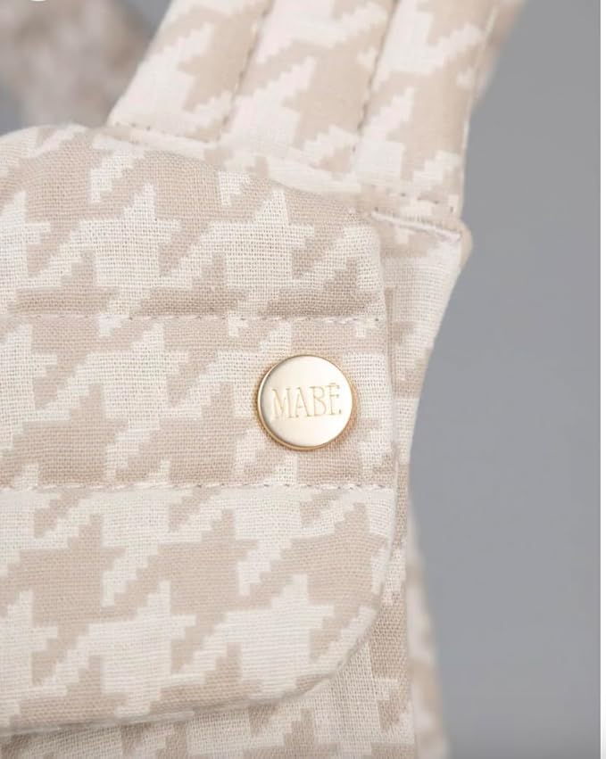 Mabē Monarch Ergonomic Baby Carrier – Premium Cotton Soft Structured Newborn to Toddler Carrier with Hip-Healthy Design, 3 Carry Positions (7-35lbs), Lightweight & Breathable, (Houndstooth)