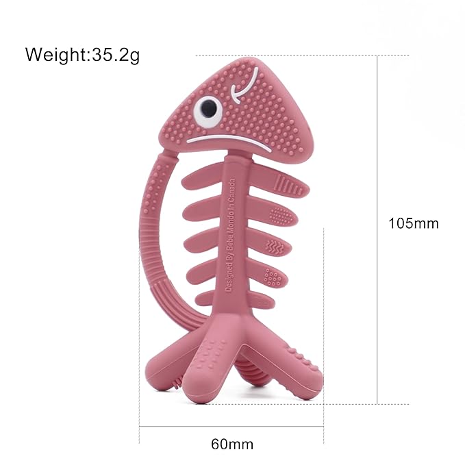3in1 Infant Toys, Baby Teething Toys 0-3-6-12 Months, Teethers for Babies 3-6 6-12 Months for Teething Relief, Gifts, Silicone, Sensory, Baby Toys 0-6 Months,USA Patent Pending,Coral Fish