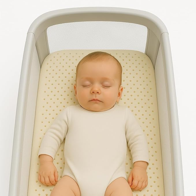 Organic Cotton Crib Mattress Protector - Water Resistant Flat Sheet Liner Pad, Skin Friendly, Chemical-Free Pure Cotton [GOTS-Certified] for Mini Sleeper (31"x18") - Made in USA