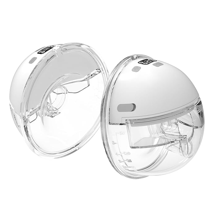 M1 2025 Upgrade Hands Free Wearable Breast Pump, Breastfeeding Pump Electirc Portable with 4 Modes &12 Levels, Deal Rhythm for More Milk, 2 Pack White New