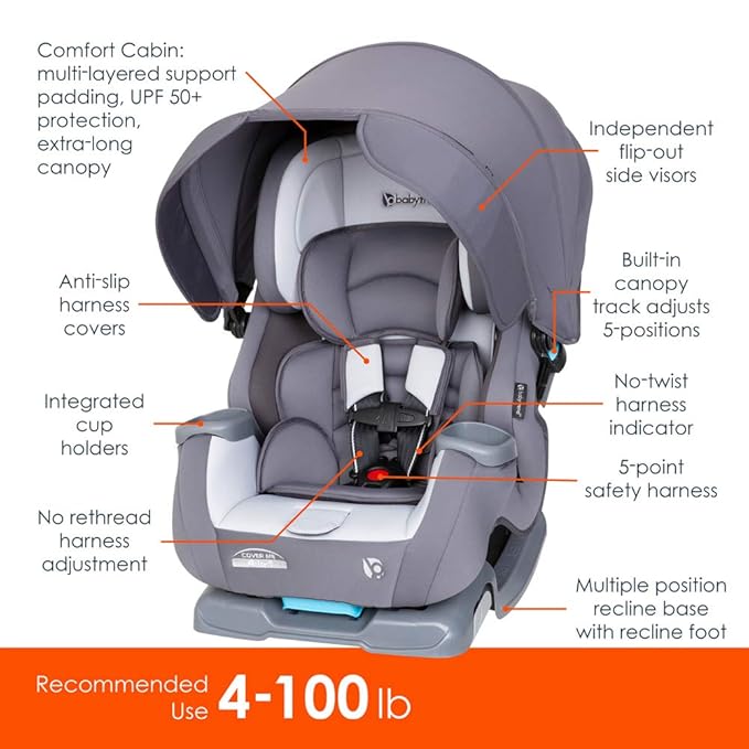 Baby Trend Cover Me™ 4-in-1 Convertible Car Seat, Vespa