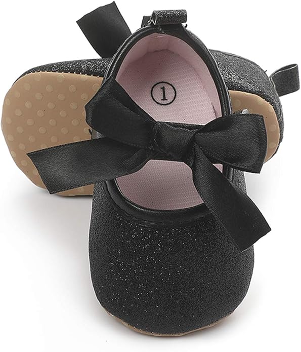 COSANKIM Baby Girls Mary Jane Flats Shoes Anti-Slip Rubber Sole Infant Toddler Princess Wedding Dress Shoes