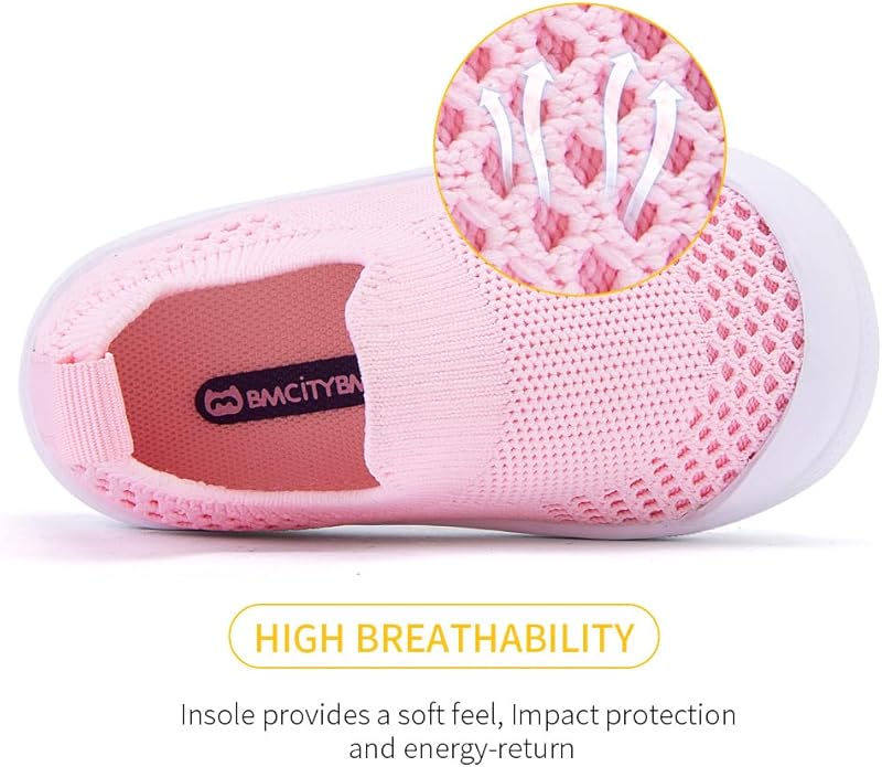 BMCiTYBM Baby Sneakers Girls Boys Lightweight Breathable Mesh First Walkers Shoes 6-24 Months