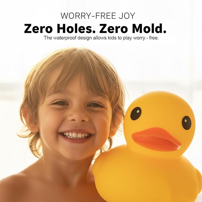2 Inch 5 Pcs Kalafona Rubber Bathtub Duck/Duckie Waterproof No 'Bebe' No Hole Funny Bath Swimming Pool Toy Without Hole for Kids Birthday Party Favor Home Decor