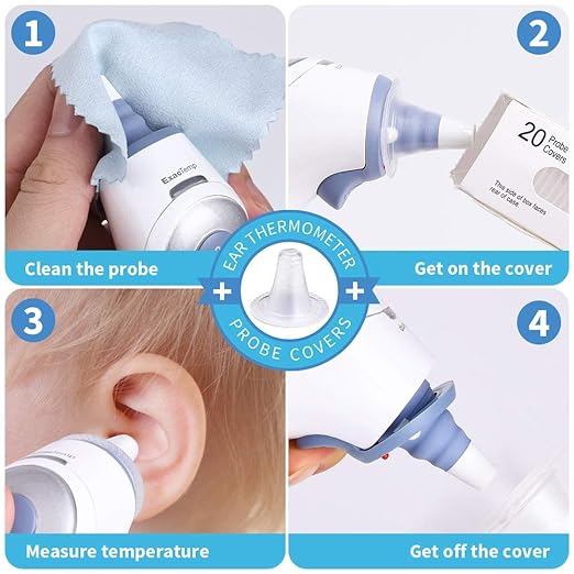 100pcs Ear Thermometer Probe Covers, Lens Filters, Refill Caps Compatible for All Braun Thermometer Models Digital Disposable Covers