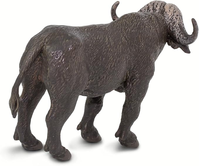 Safari Ltd. Cape Buffalo Figurine - Detailed 5" Plastic Model Figure - Fun Educational Play Toy for Boys, Girls & Kids Ages 3+