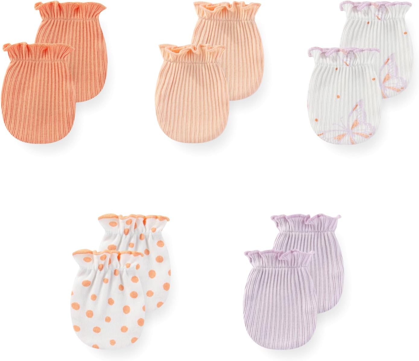 5 Pack Unisex New Born Boy Girls No Scratch Mittens Cotton Soft Baby Gloves Accessory 0-3 Months Infant Essentials