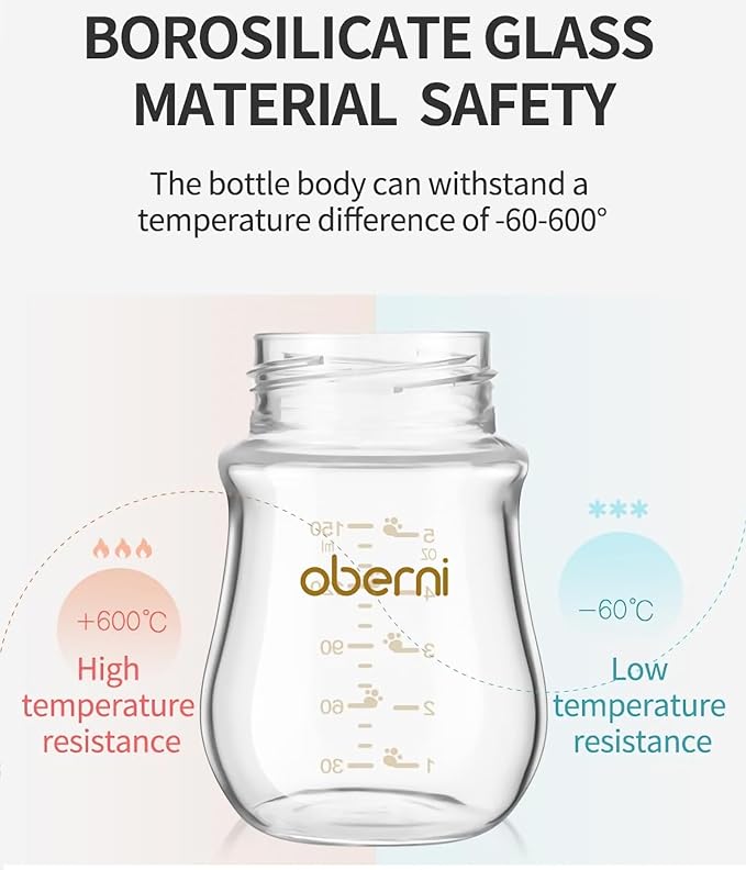 Glass Baby Bottles, Newborn Baby Bottle 4oz/120ml with Slow Flow Breast-Like Nipple for 0+, Anti Colic, BPA Free, Blue/3Pack