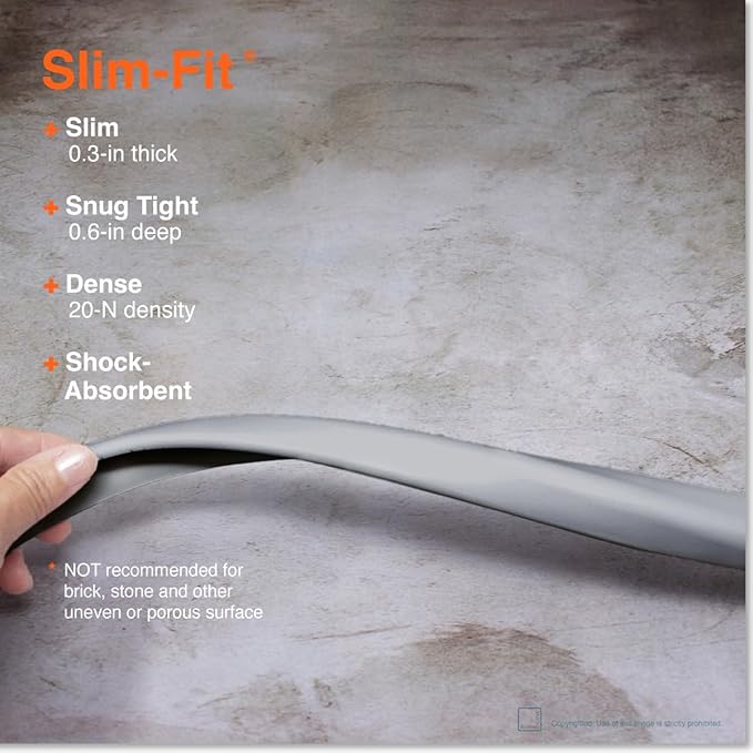 Roving Cove Slim-Fit Edge Protector for Baby Proofing (9ft Small Edges Only), Soft Rubber Foam Furniture Safety Bumper Guard, Desk Cushion, 3M Adhesive, Stone Grey