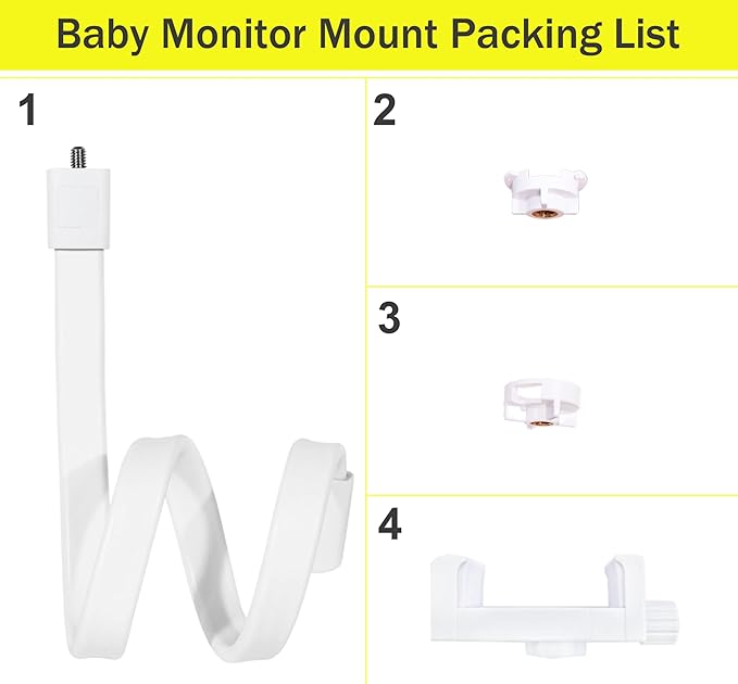 GUCHO Baby Monitor Mount for Crib, Compatible with HelloBaby HB65/HB40/HB6550/HB66/HB6339/HB6550 Pro,Infant Optics DXR-8/8 Pro,OKAIDI,Nanit Pro,Baby Monitor Flex Holder,Universal Baby Monitor Stand