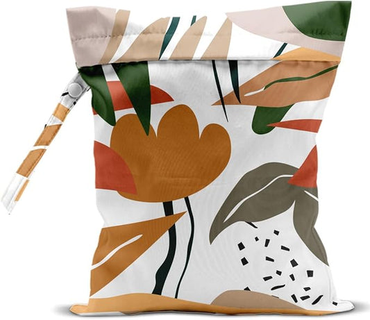 Wet Bag, Wet Dry Bag, Wet Bag for Swimsuit, Travel, Beach, Pool, Diapers, Dirty Yoga Gym Clothes, Makeup Bag, Waterproof Tropical Palm Leaves Decor Jungle Palm Leaf Favors