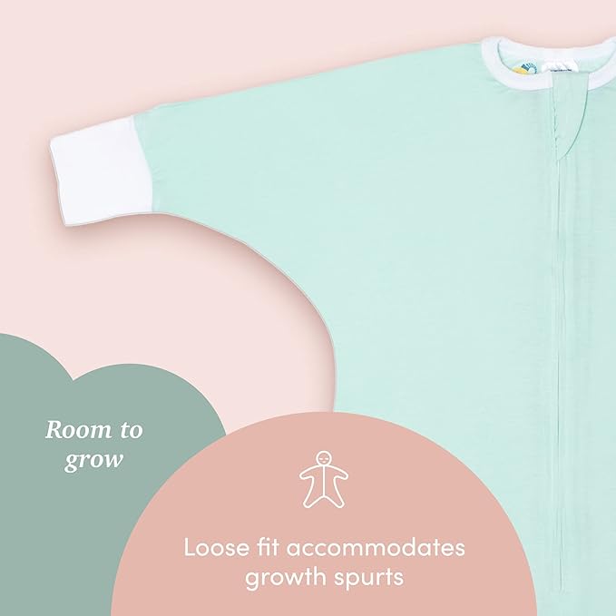 SleepingBaby Flying Squirrel Toddler Pajamas with Practical Zipper for Quick Diaper Changes and Travel Comfort - Mint - 4-5T