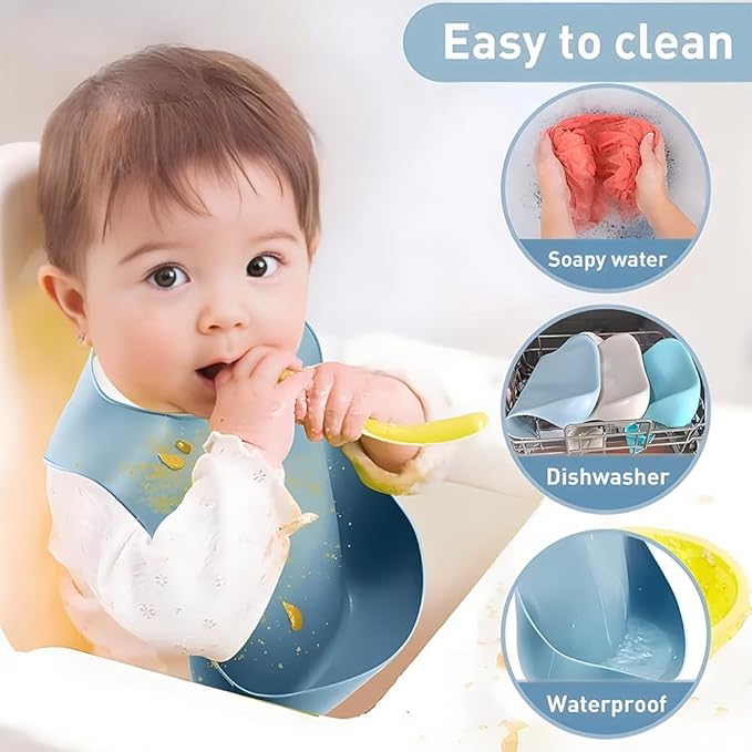Silicone Baby Feeding Set,Miicasa Baby Led Weaning Supplies Kit With Suction Bowl & Car Plate, Bib, Spoon, Fork, Cup - Food-Grade Silicone, Dishwasher-Safe, No BPAs - For 3+ Months