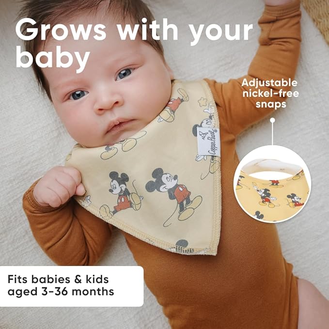 Copper Pearl Baby Bandana Drool Bibs for Drooling and Teething 4 Pack Gift Set Mickey Mouse & Friends