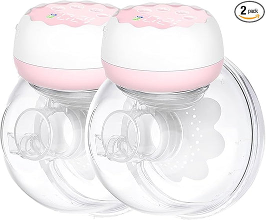 Electric Hands-Free Breast Pumps, Wearable Breast Pump with 4 Modes, 12 Levels, LCD Display, Memory Function Rechargeable with Massage and Pumping Mode 24mm Flange (2 Pack)