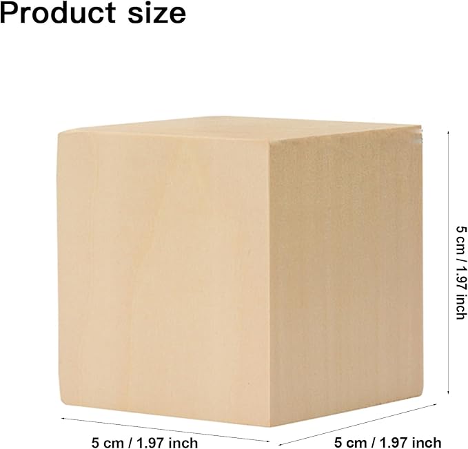 4 Pcs Basswood Carving Blocks, 2x2x2 inch Whittling Bass Wood Blocks Kit, Carving Soft Wooden Block for Beginners and Professional Artists DIY Wood Carving Crafts