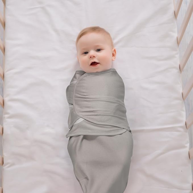 Baby Swaddle Sacks, 3-Pack Newborn Organic Cotton Swaddle Wrap, Adjustable Swaddling Blankets, Nursery Swaddling Essentials for Newborn 0-3 Months, Infant Shower Items Gift (Animals & Square)