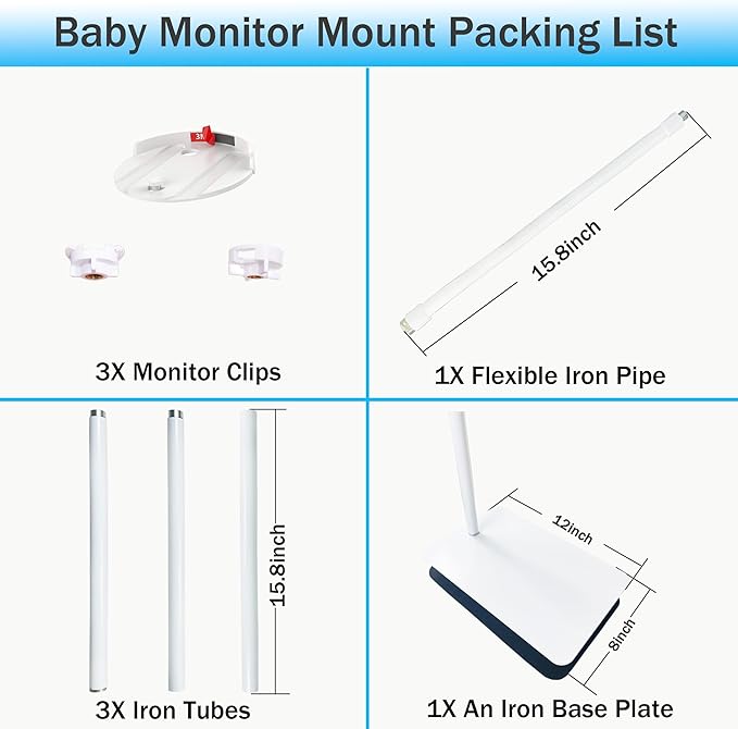 GUCHO Baby Monitor Mount Floor Stand Holder Compatible with Hellobaby HB6550/HB65/HB6339/HB40/HB6081/HB66/HB6351,Infant Optics DXR-8/8 Pro,Nanit,OKAIDI,Universal Flex Stand Baby Camera Mount
