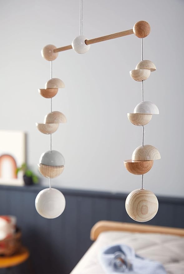 HABA Baby Mobile Dots - Natural Wooden Nursery Ceiling Decoration (Made in Germany)