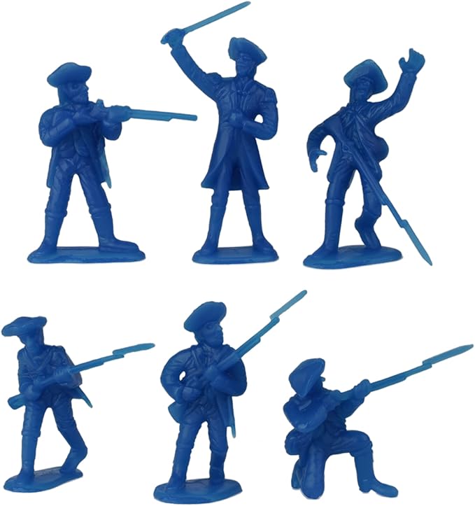 BMC Revolutionary War Plastic Army Men - 34 British, American, French Soldiers