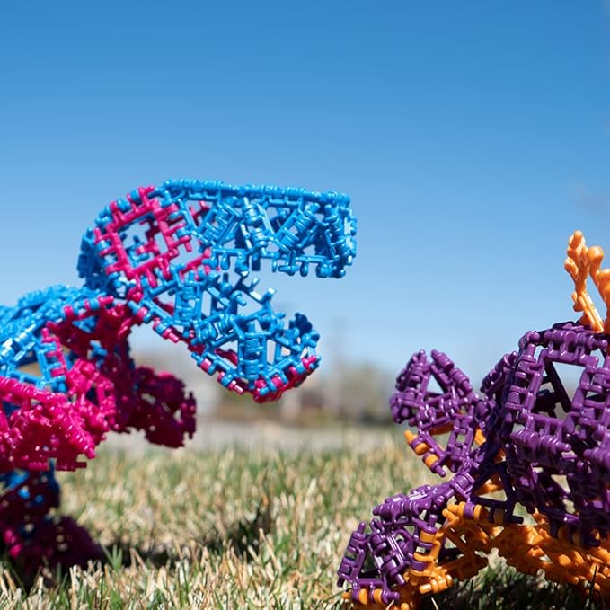 That Hinge Toy 150 Piece Purple + Green Set, Dinosaur + More STEM Construction Toy Building Set