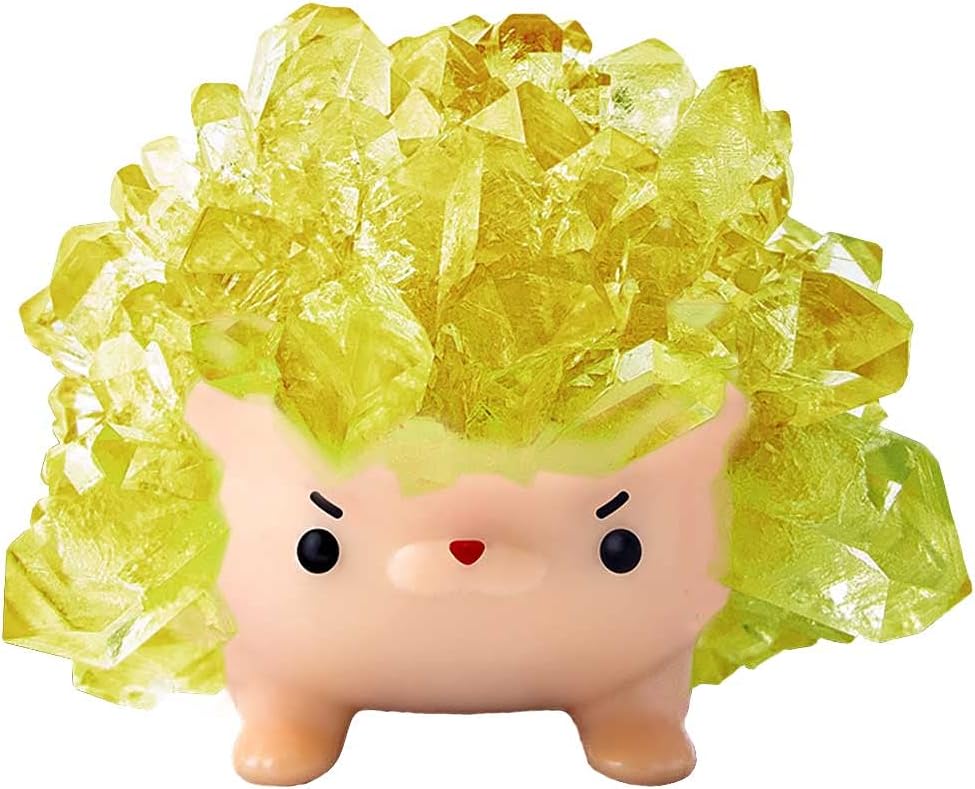 Crystal Growing Toys for Kids - Vibrant Colorful Crystal Hedgehog to Grow,Science Experiments Learning and Education for Kids STEM Gifts for Boys & Girls 8 Years + (Sunset Yellow)