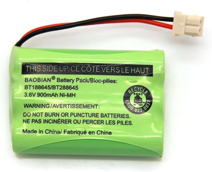 BT188645/BT288645 Battery Pack 3.6V 900mAh Ni-MH Compatible with VTech VM312 VM3251 VM3252 VM3261 Motorola MBP481 MBP482 MBP483 Digital Video Baby Monitor