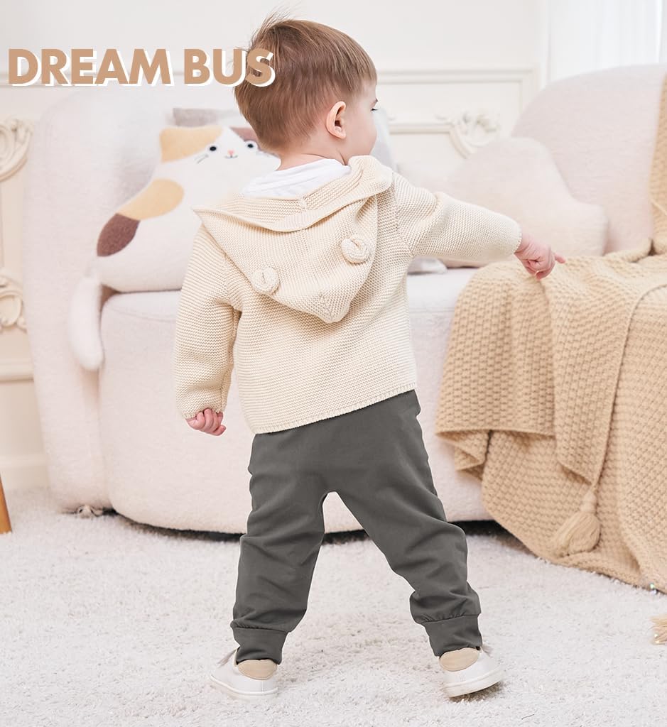 DREAM BUS Pack of 3 Toddler Jogger Pants with Pocket Toddler Boy Sweatpants Baby Boy Pants Infant Newborn Leggings