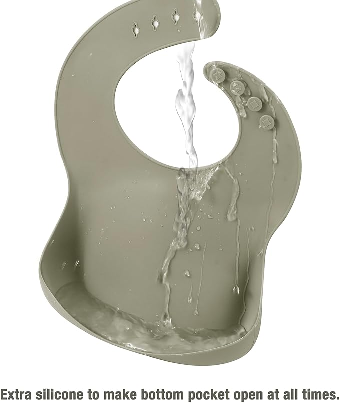 PandaEar 3 Pack Silicone Bibs for Babies - Waterproof, BPA Free, Soft Durable Bibs for eating with Pocket Food Catcher