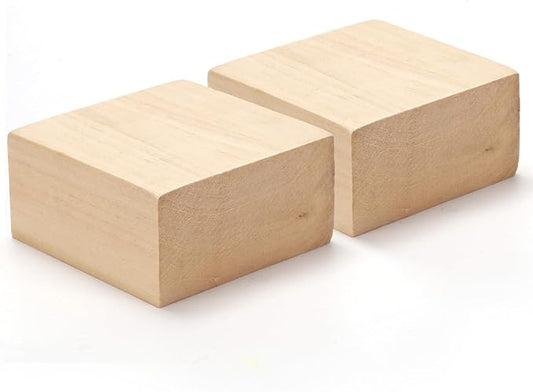 2 Pcs Basswood Carving Blocks, 4 x 4 x 2 inch Whittling Bass Wood Blocks Kit, Carving Soft Wooden Block for Beginners and Professional Artists DIY Wood Carving Crafts