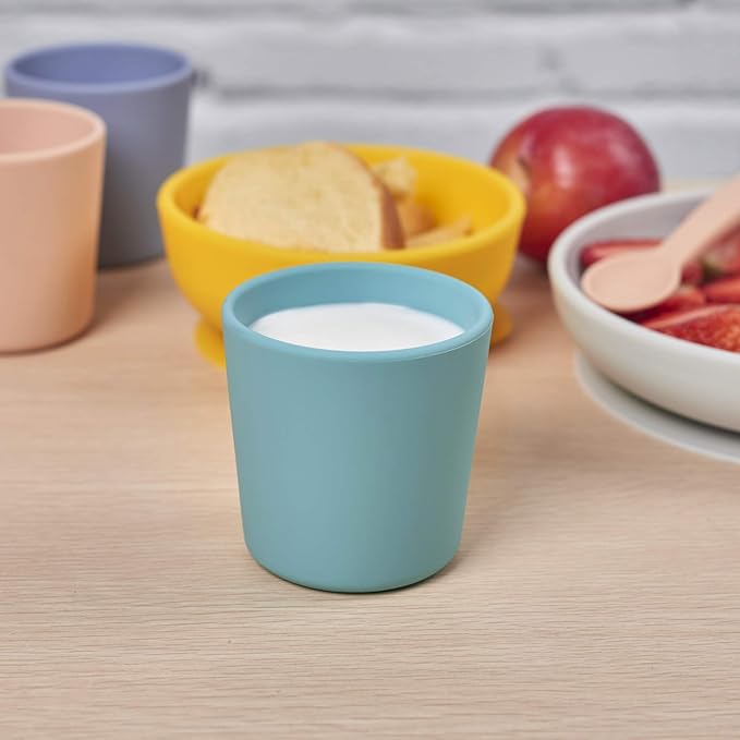 Silicone Toddler Cup 5 oz, First Open Cup for Toddlers 1-3 years old, Unbreakable Open Cup for Baby Non-Smell, Anti-Slip, Dishwasher Safe (Purple)