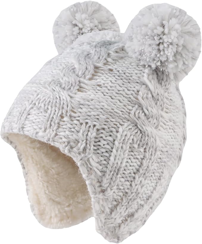 Zsedrut Winter Baby Boy Hats Pompom Baby Beanie for Girls Fleece Newborn Infant Toddler Beanie