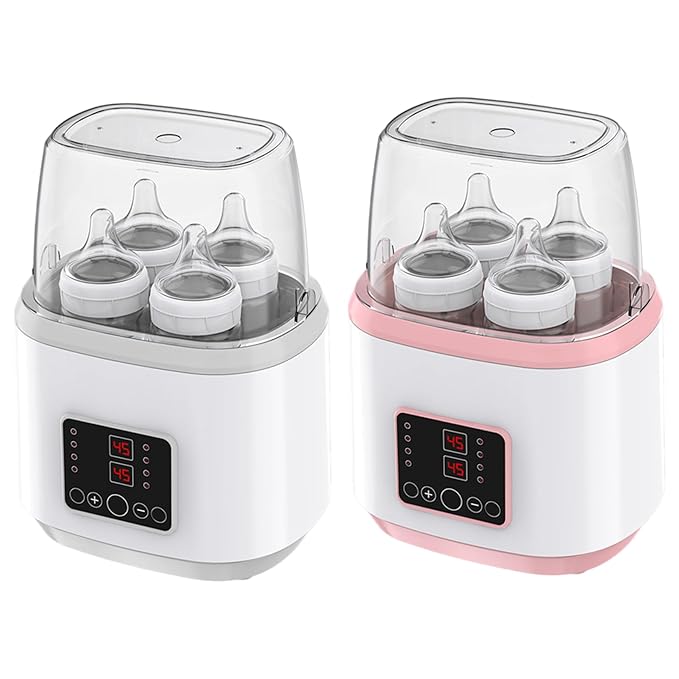 Baby Bottle Warmer ＆ Steriliser Temperature Adjustable Portable Bottle Warmer Remote Control Baby Food Heater with LCD Display for Breastmilk or Formula, Style 2