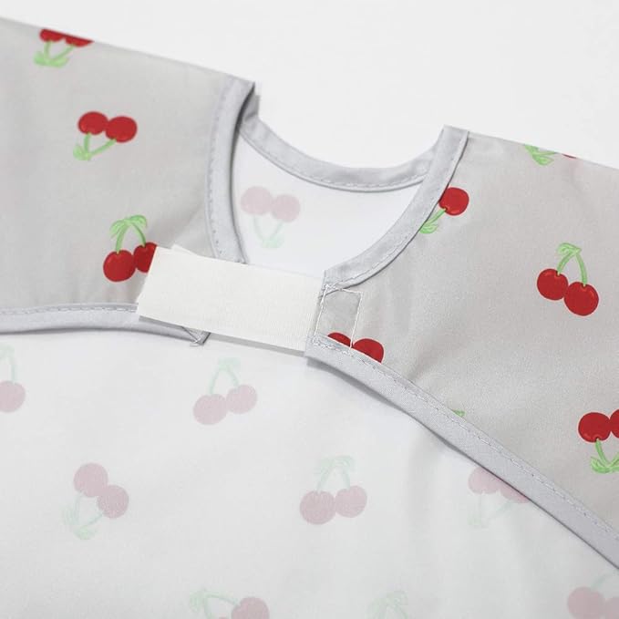 Short Sleeve Waterproof Bib for Toddlers – Feeding Apron for Mealtime, Daycare, Self-Feeding & Messy Play, Baby Bib