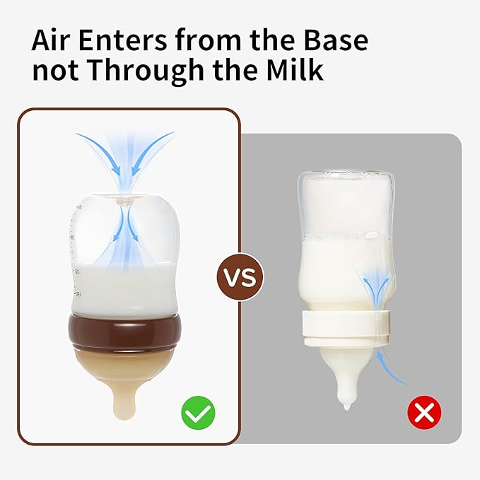 Thyseed Glass Natural Anti-Colic Baby Bottles | Newborn Breast Like Nursing Bottle for Breastfed Babies with Nipple(2-3 Months),5oz,1pack