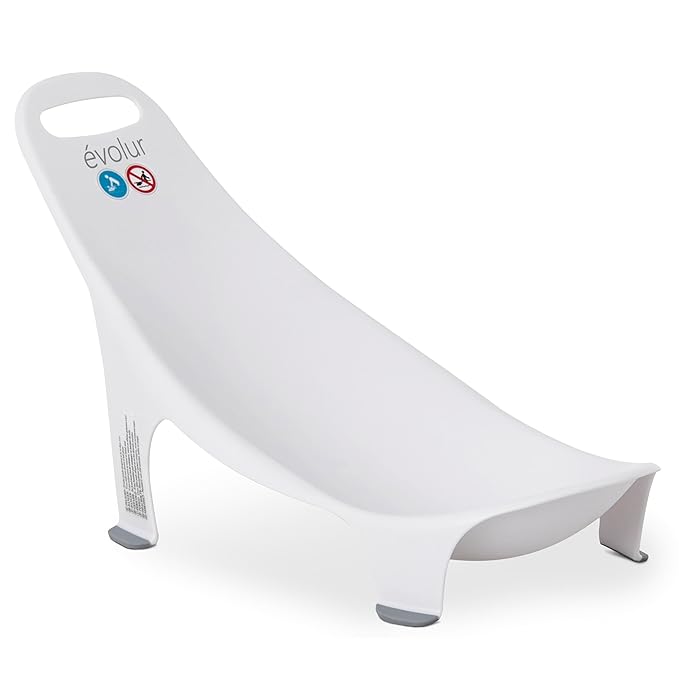 Evolur Supple Baby Bath Hammock – Portable Infant Bath Support with Built-in Handle & Anti-Skid Legs | Safe Newborn Bath Seat for Home, Travel & Everyday Use
