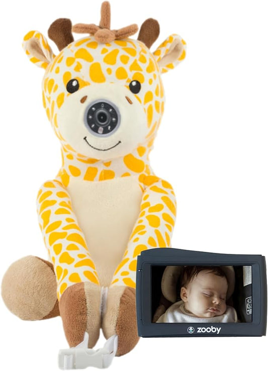 zooby Car Baby Monitor Helps Reduce Distracted Driving! Our Cuddly Plush Monitor That Babies Love Serves as a Soothing Companion for Baby so You Can Drive with Complete Peace of Mind - Jordan Giraffe