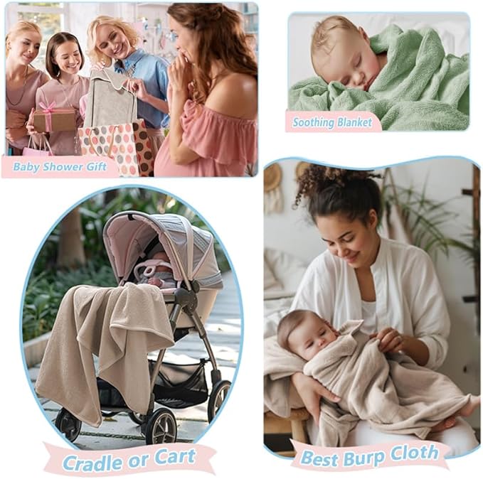 ROMASA Baby Bath Towel with Hooded Cute Design Ultra Soft Thick Cotton Bath Towel Shower Gift for Newborn,35X35 inches (Apricot)