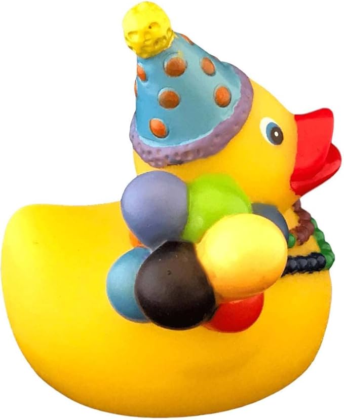 3" Party Rubber Duck [Floats Upright] - Baby Safe Bathtub Bathing Toy