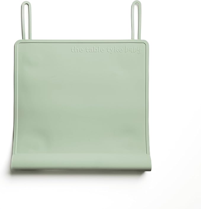 The Table Tyke Silicone Placemat with Table Edge Bumper for Baby Toddler Suction Cup Safety Mat (Sage Green)