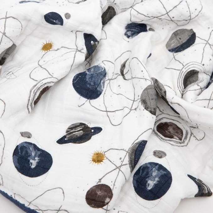 Little Unicorn Original Premium Cotton Quilt | Multi-Layered & Extra-Soft Muslin Fabric |for Babies & Toddlers (Planetary)