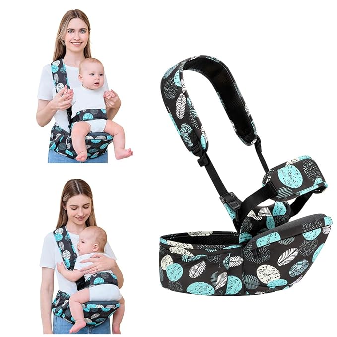 Baby Hip Seat Carrier Baby Waist Stool for Child Infant Toddler with Adjustable Strap Buckle Pocket Soft Inner Huge Storage,Black