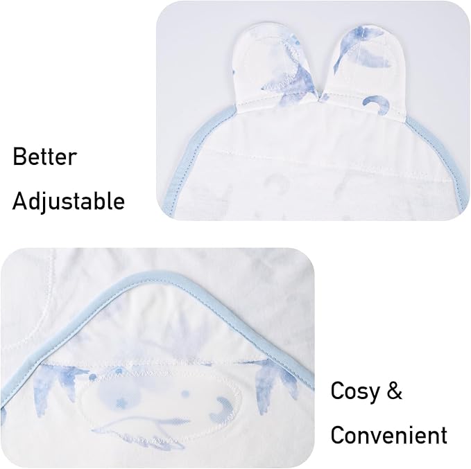 Baby Swaddle Sacks, 3-Pack Newborn Organic Cotton Swaddle Wrap, Adjustable Swaddle Blankets, Nursery Swaddling Essentials for Newborn 0-3 Months, Infant Shower Items Gift (Birds & Cloud)
