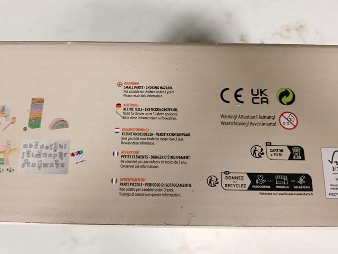 Wooden Toys for Kids, 5 in 1 Learning Educational Set (Includes Rainbow Stacker, Hammering Pounding, Race Track, Tumbling Tower Blocks, Alphabet Writing)- Gift for Boys Girls